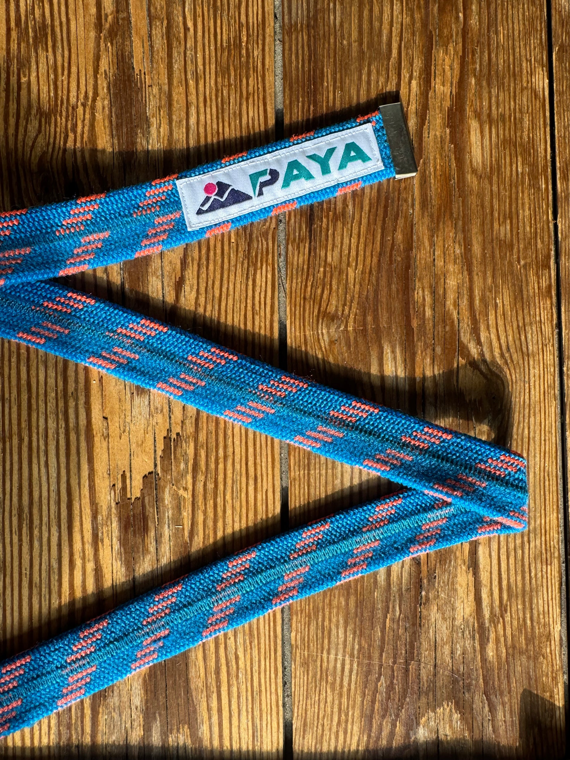 Ceinture PAYA bleu avec motifs orange