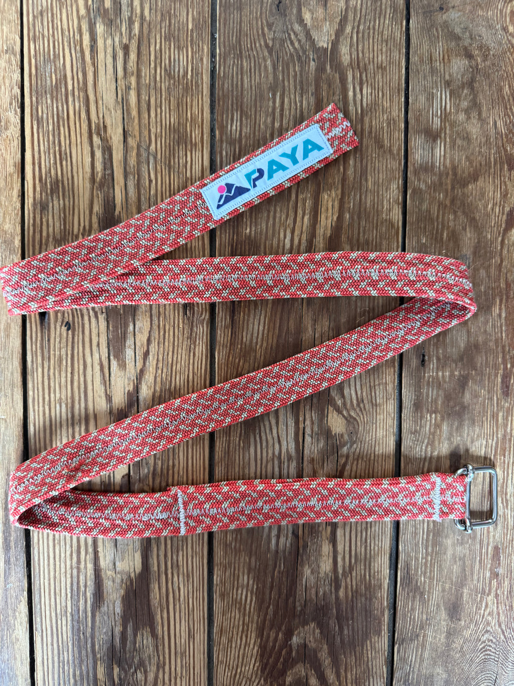 Ceinture upcycling PAYA orange-rouge – corde escalade recyclée | 112 cm PAYA & be unique.