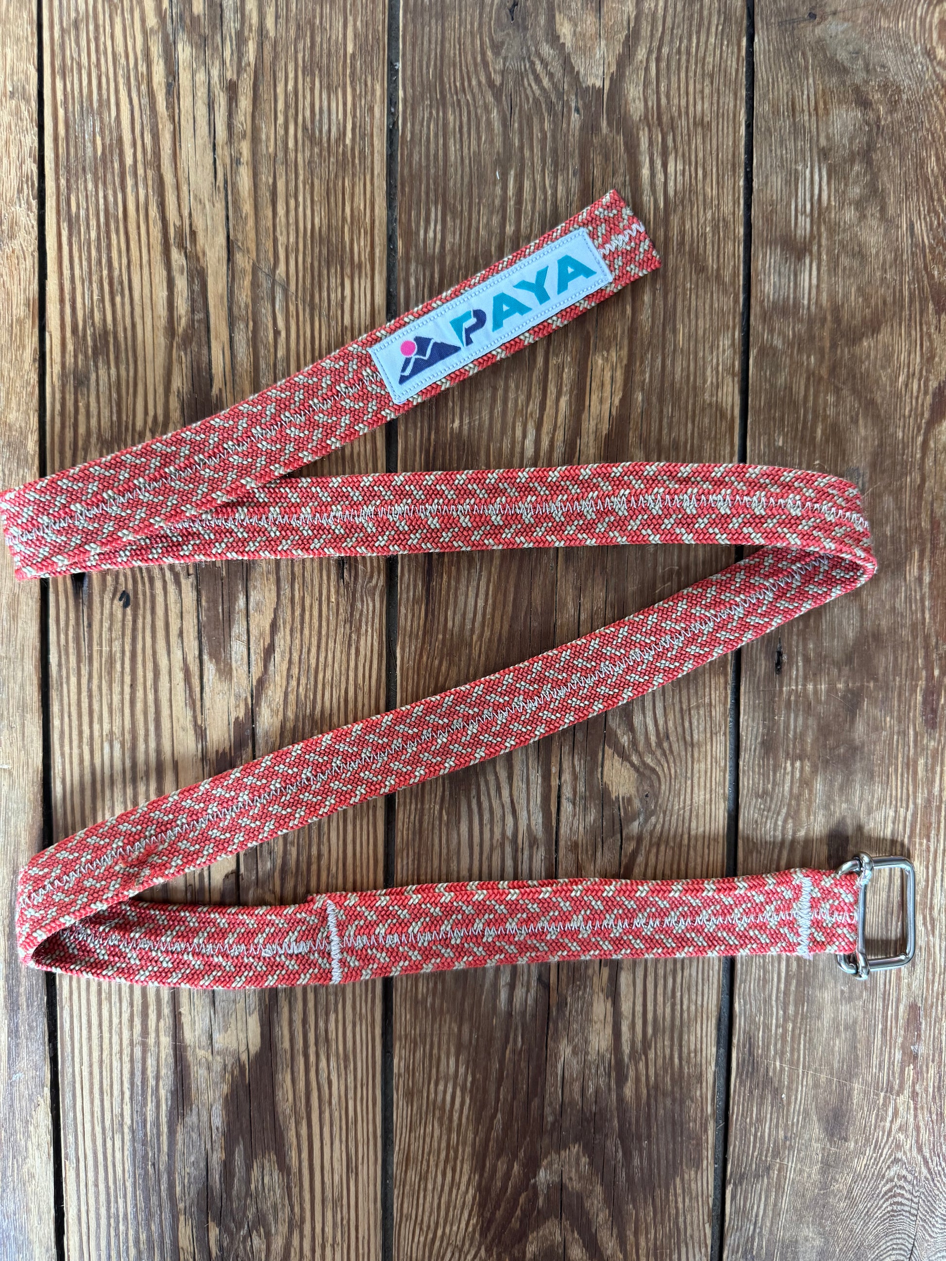 Ceinture upcycling PAYA orange-rouge – corde escalade recyclée | 112 cm PAYA & be unique.