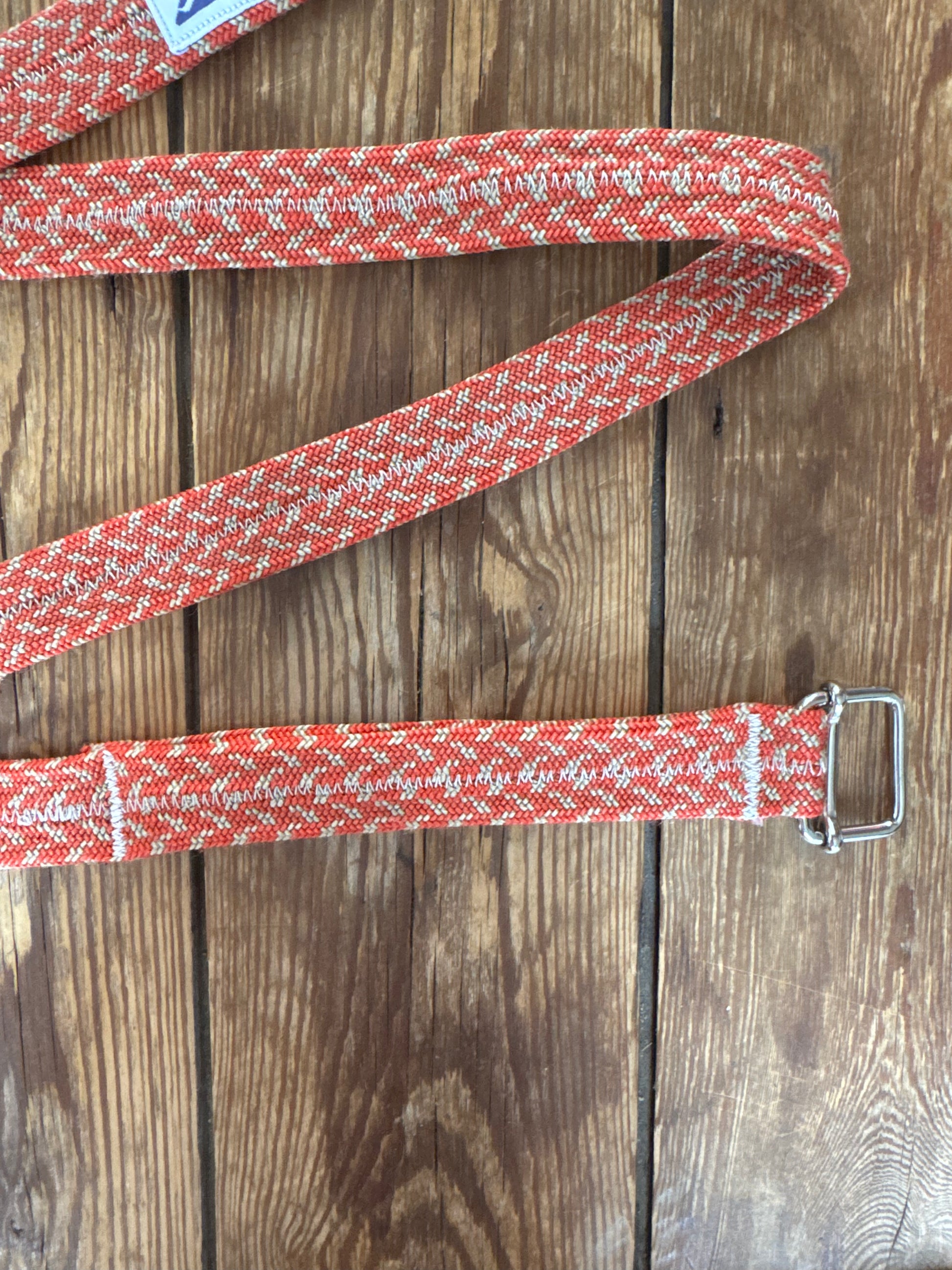 Ceinture upcycling PAYA orange-rouge – corde escalade recyclée | 112 cm PAYA & be unique.
