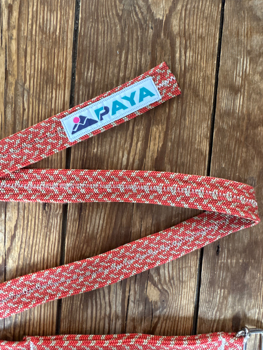 Ceinture upcycling PAYA orange-rouge – corde escalade recyclée | 112 cm PAYA & be unique.