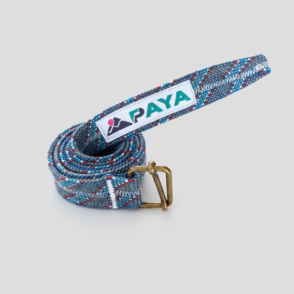 Ceinture en corde d'escalade recyclée bleu marine à motifs, fait main - PAYA