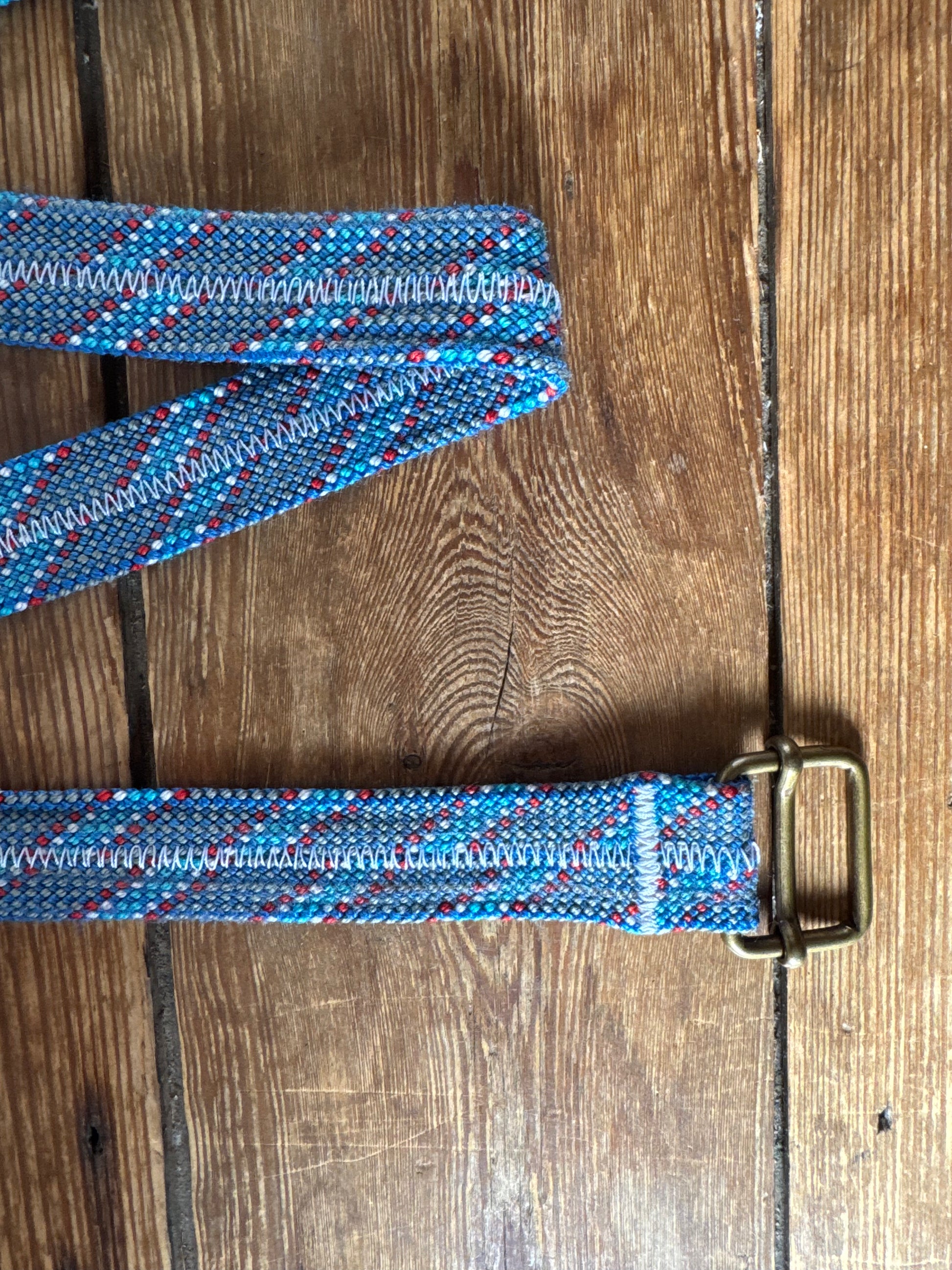 Ceinture upcycling PAYA bleu marine à motifs – corde escalade recyclée | 109 cm PAYA & be unique.