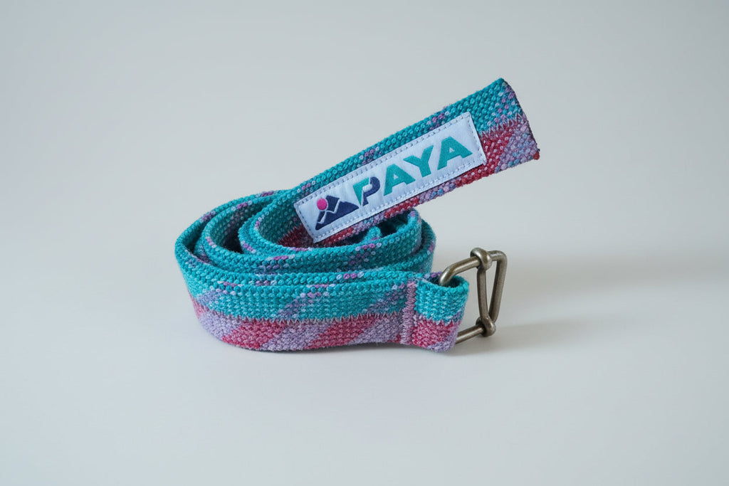 Ceinture en corde d'escalade recyclée rose et turquoise, fait main - PAYA