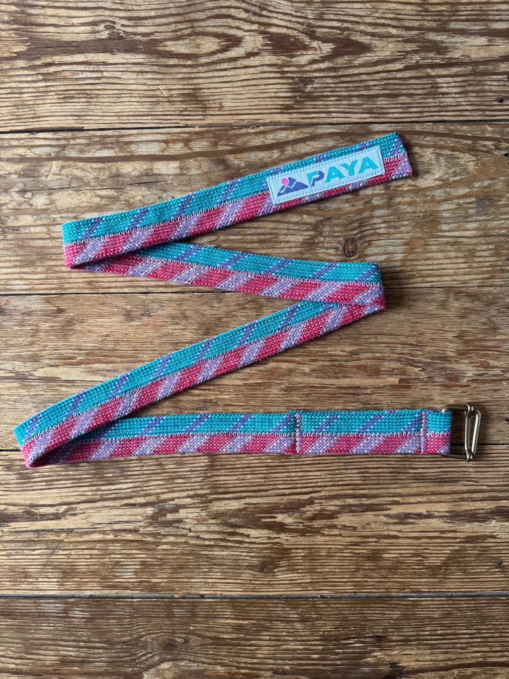 Ceinture en corde d'escalade recyclée rose et turquoise, fait main - PAYA