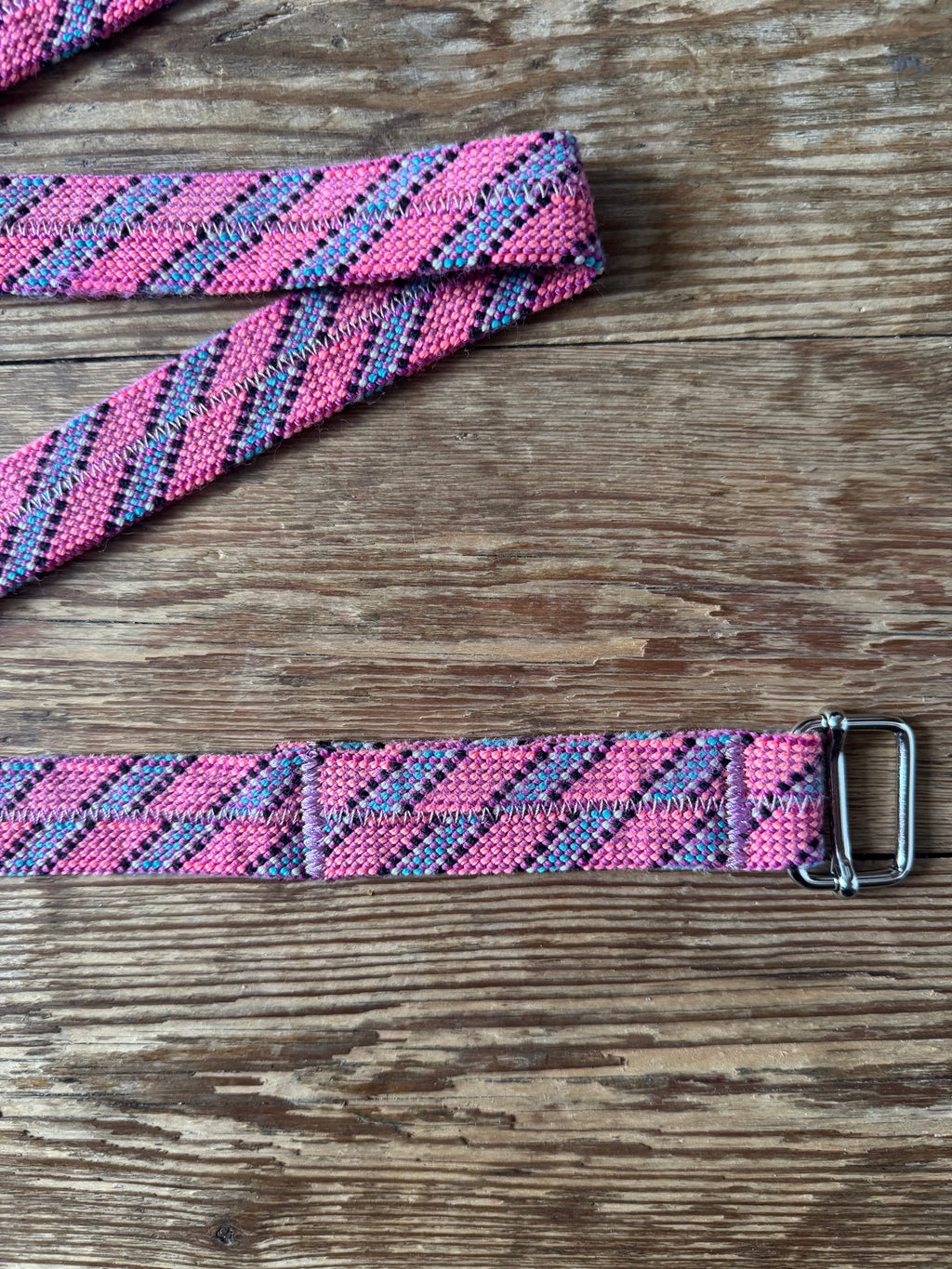 Ceinture en corde d'escalade recyclée rose, fait main en Belgique - PAYA