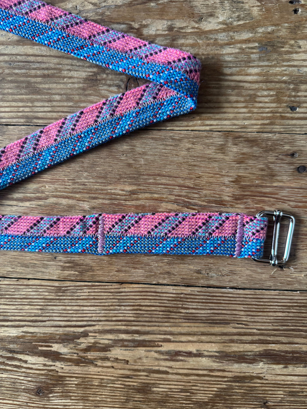 Ceinture en corde d'escalade recyclée rose et bleu, fait main - PAYA