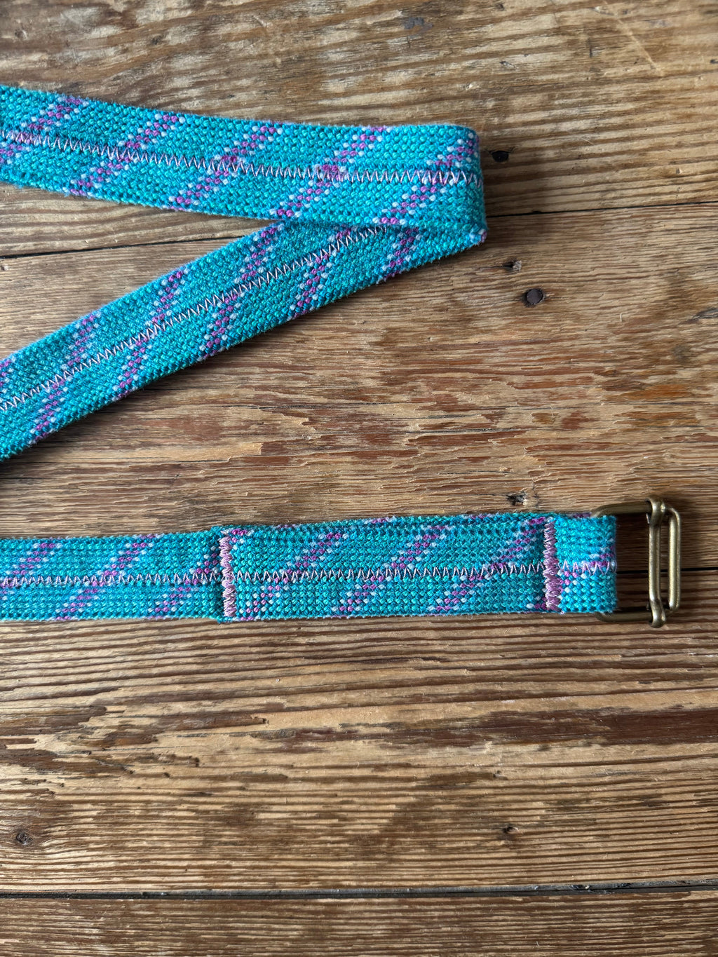 Ceinture en corde d'escalade recyclée turquoise et rose, fait main - PAYA