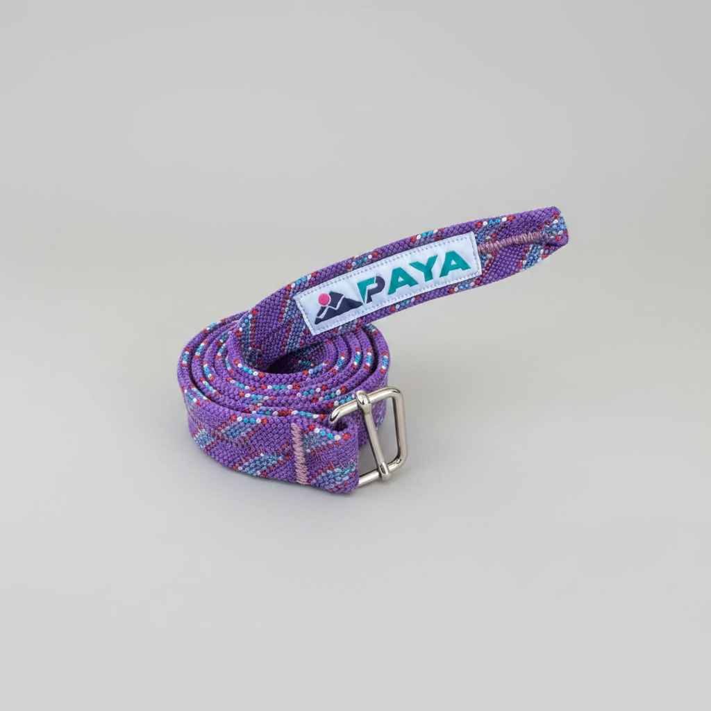 Ceinture upcycling PAYA mauve– corde escalade recyclée PAYA & be unique.