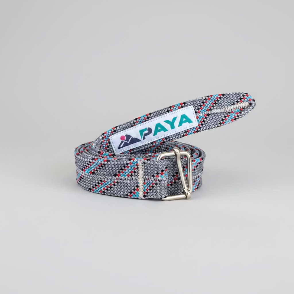 Ceinture upcycling PAYA grise– corde escalade recyclée PAYA & be unique.
