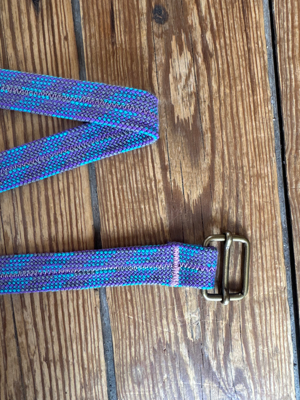Ceinture upcycling PAYA mauve & bleu – corde escalade recyclée PAYA & be unique.