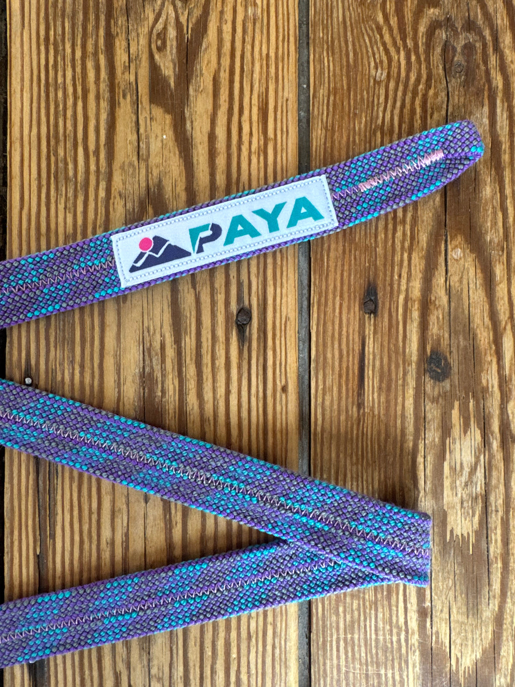 Ceinture upcycling PAYA mauve & bleu – corde escalade recyclée PAYA & be unique.