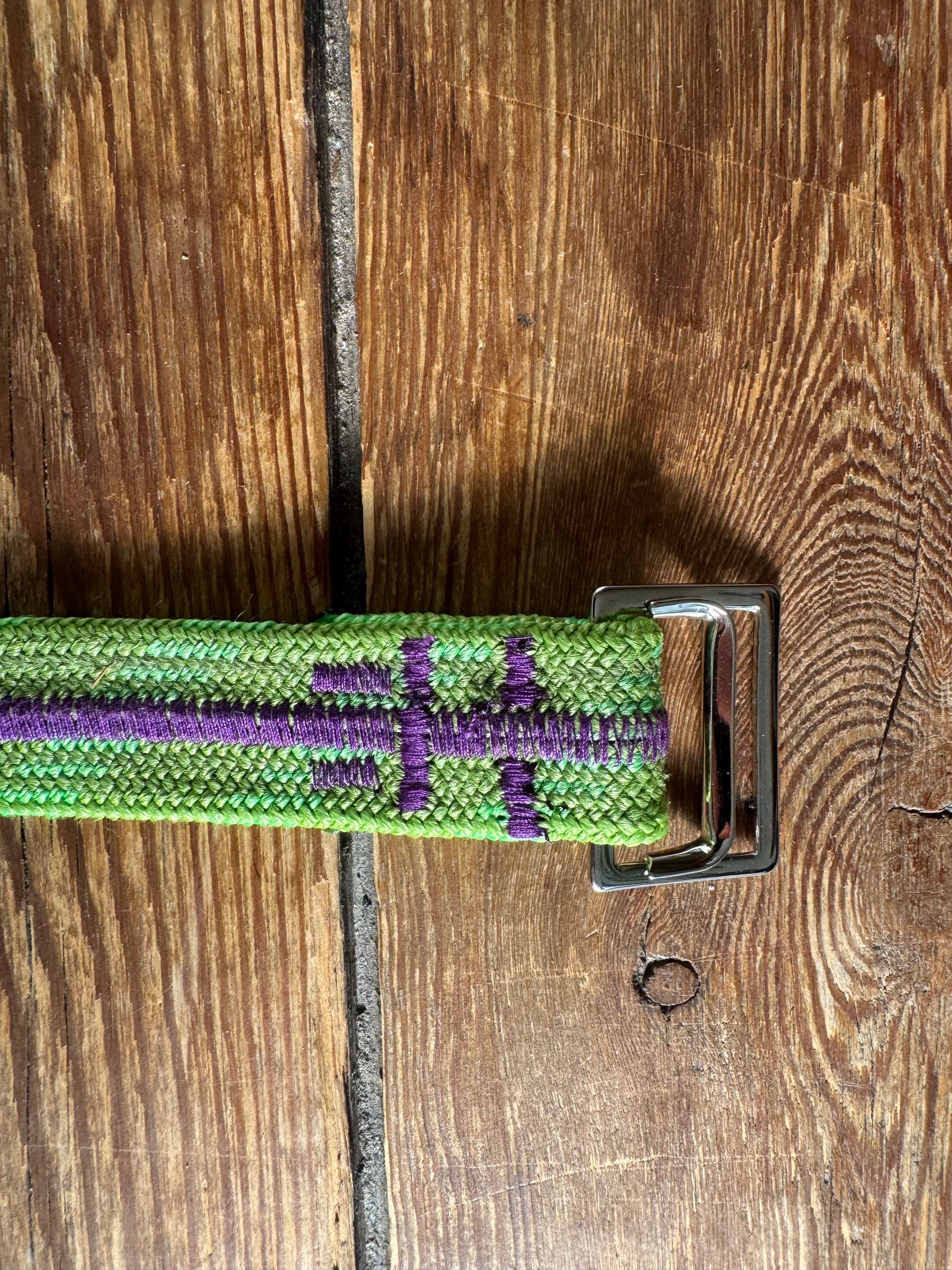 Ceinture PAYA verte (couture mauve)