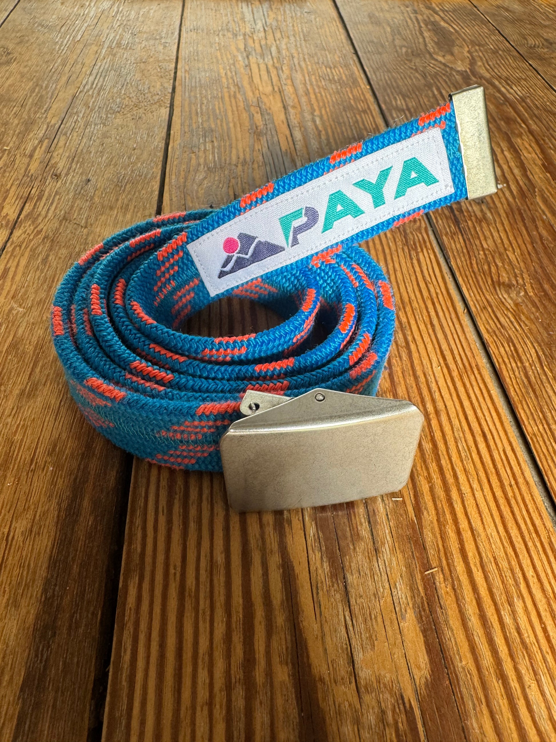 Ceinture PAYA bleu avec motifs orange