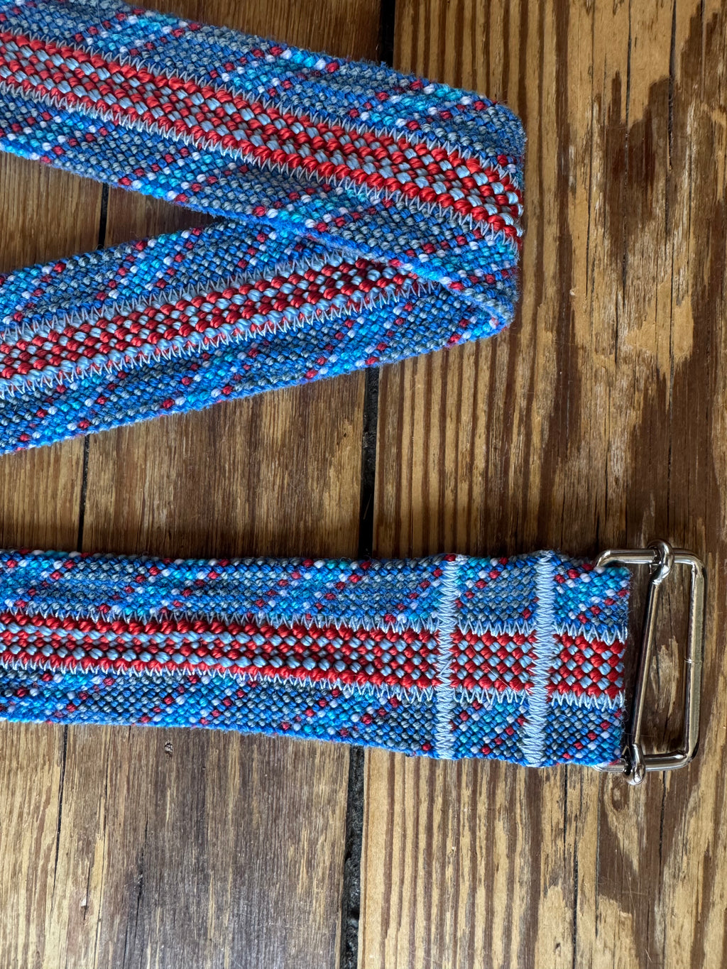 Ceinture PAYA rouge/bleu (3 cordes)